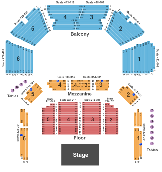 ACL Live At The Moody Theater Seating Chart: Tables 3