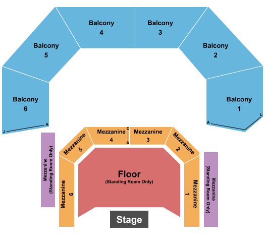 ACL Live At The Moody Theater Seating Chart: Endstage GA Floor & SRO Mezz