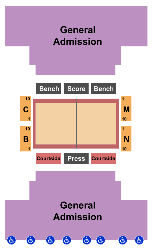 First National Bank Arena Seating Chart: Volleyball