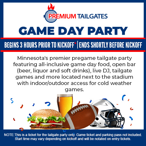 Premium Tailgate Lot - MN Seating Chart: Tailgate