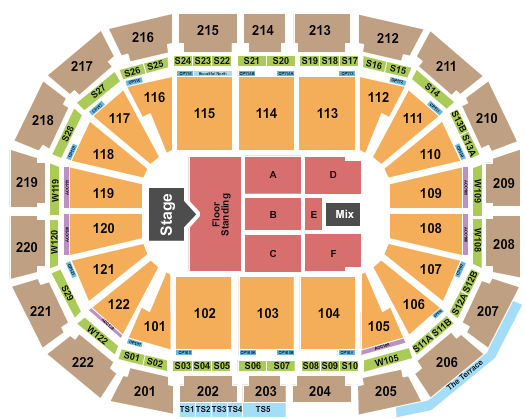 AO Arena Seating Chart: Cody Johnson