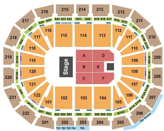 AO Arena Seating Chart: Half House 1