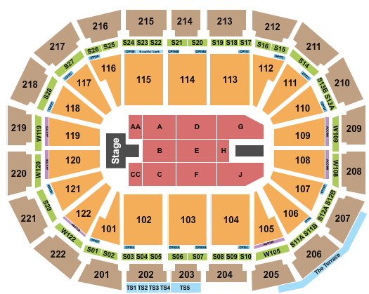 AO Arena Seating Chart: Endstage 4