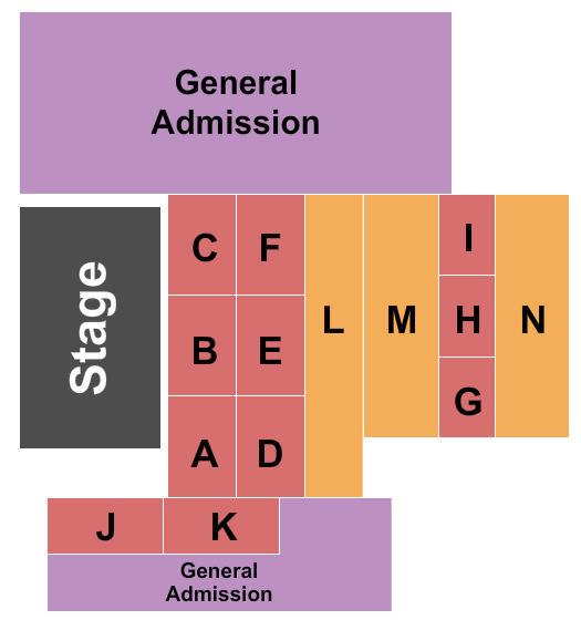 ASU Kerr Cultural Center Seating Chart: Endstage Tables