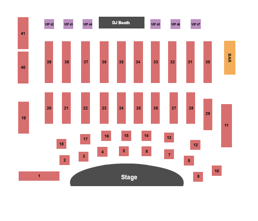 ATL Comedy Theater Seating Chart: Table Seating