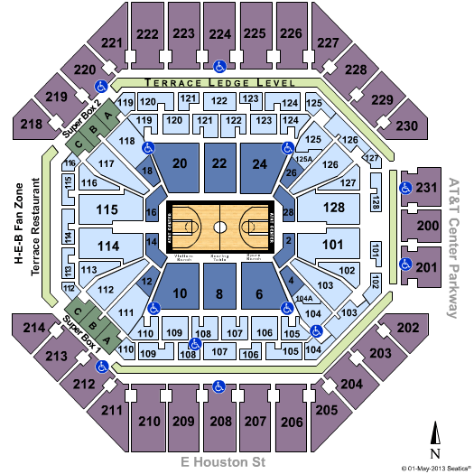 AT&T Center Seating Chart