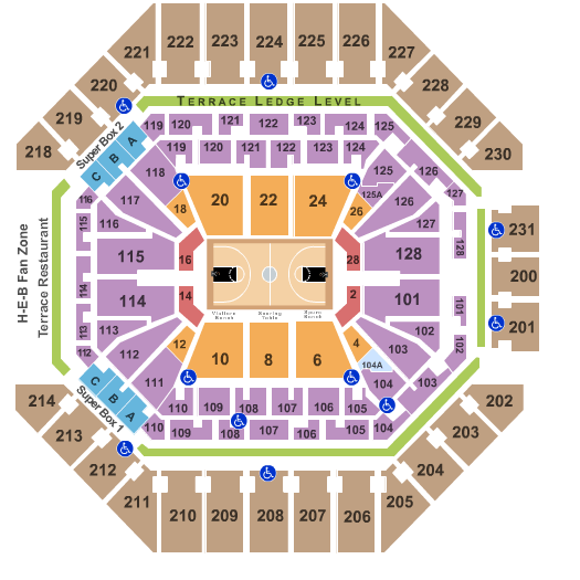 WWE Tickets Seating Chart AT&T Center Basketball