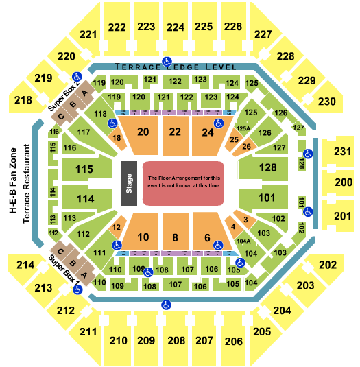 Frost Bank Center Seating Chart