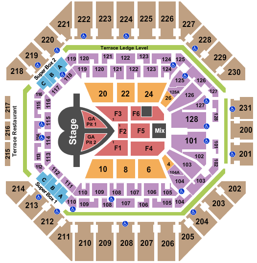 AT&T Center Seating Chart: Pink