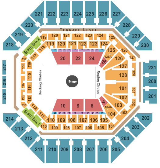 AT&T Center Seating Chart: Stock Show and Rodeo
