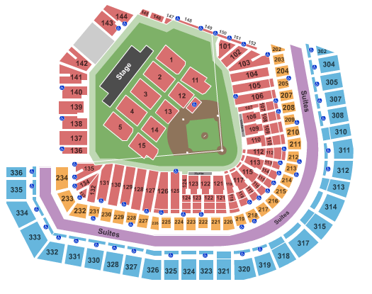 The Eagles Tickets Seating Chart At T Park Journey At T Park Seating Chart Journey