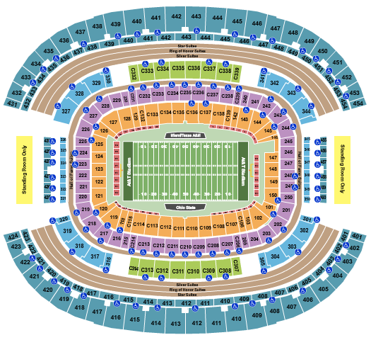 AT&T Stadium Seating Chart: Football - Cotton Bowl