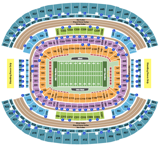 AT&T Stadium Seating Chart: Football - Cotton Bowl