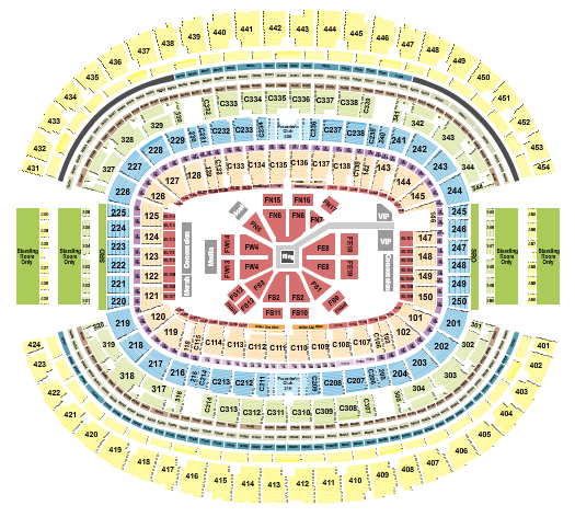 AT&T Stadium Seating Chart: Boxing - Rows
