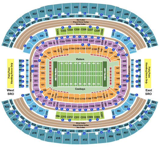 AT&T Stadium Seating Chart: Football
