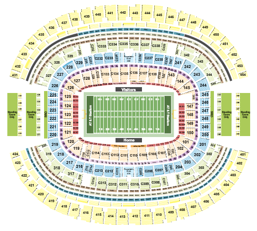 AT&T Stadium Seating Chart: Football Rows