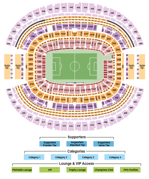 AT&T Stadium Seating Chart: Soccer RW World Cup