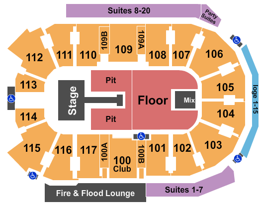 Abbotsford Centre Seating Chart: Endstage GA Pit w/ Catwalk