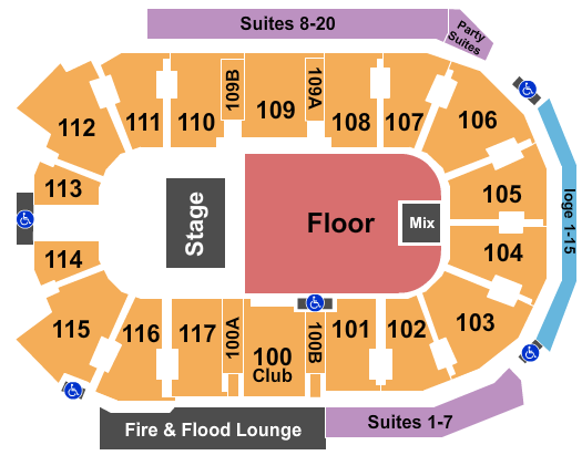 Abbotsford Centre Seating Chart: Endstage Floor Pit