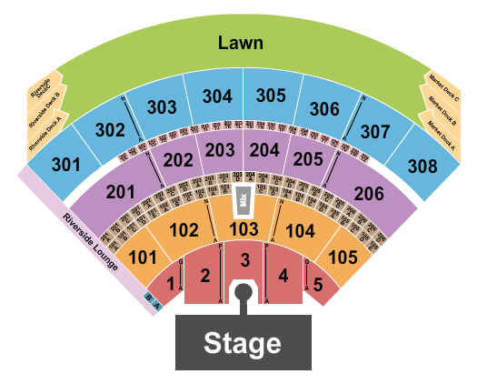 Acrisure Amphitheater Seating Chart: Endstage with Catwalk