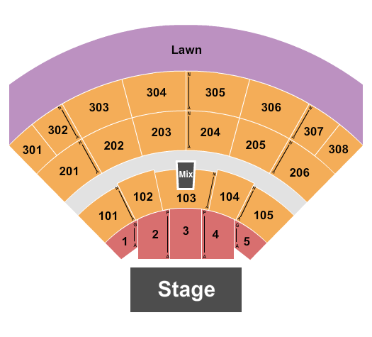 Acrisure Amphitheater Seating Chart: Endstage with Catwalk