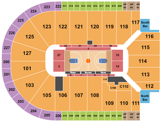 Acrisure Arena Seating Chart: Basketball - Preseason