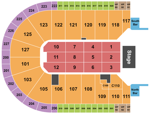 Acrisure Arena Seating Chart: End Stage