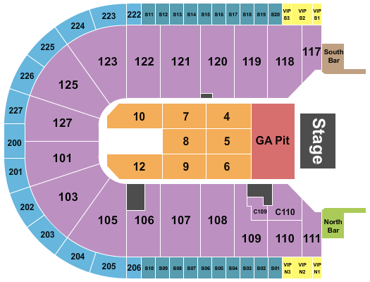 Acrisure Arena Seating Chart: Endstage GA Pit 2