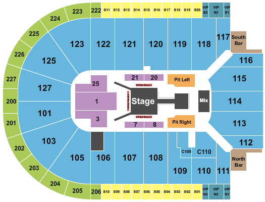 Acrisure Arena Seating Chart: Fuerza Regida