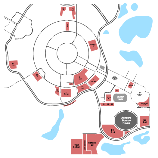 Acrisure Bounce House Parking Lots Seating Chart: Parking