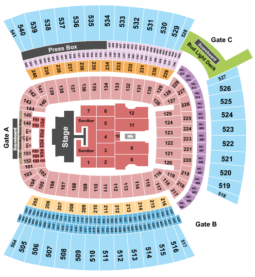Acrisure Stadium Seating Chart: Kenny Chesney 2