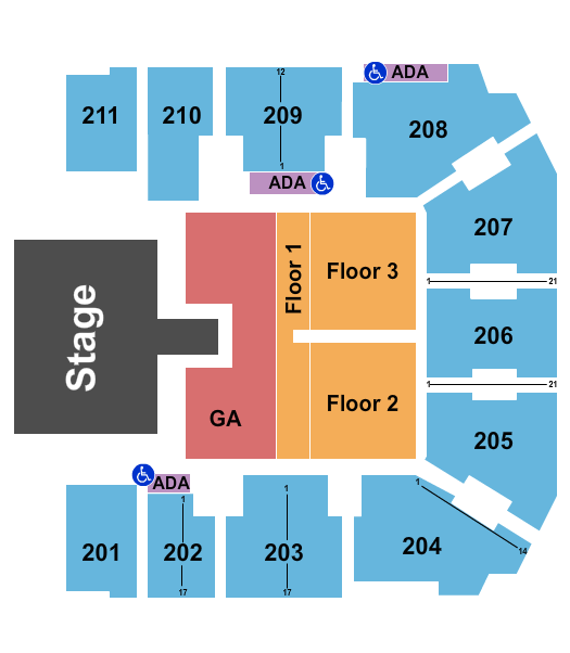 Adams Event Center Seating Chart: Brantley Gilbert