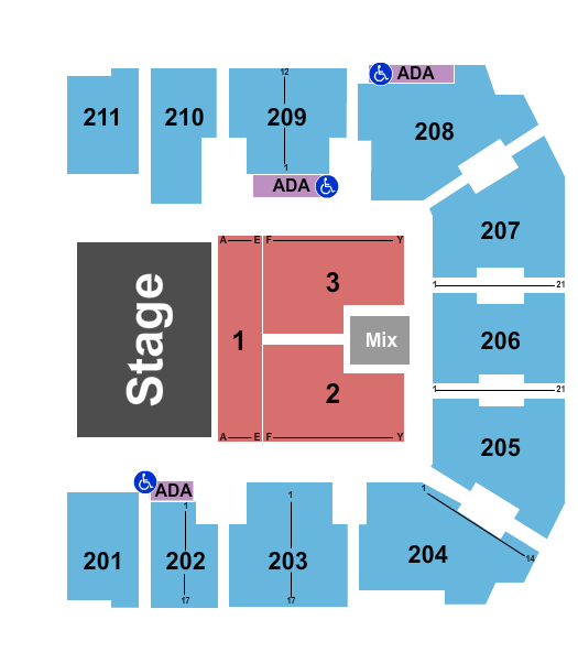 Adams Event Center Seating Chart: Endstage 3