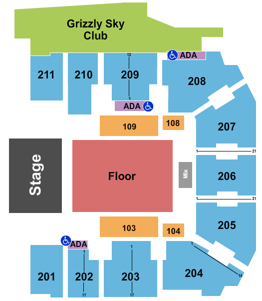 Adams Event Center Seating Chart: Halfhouse