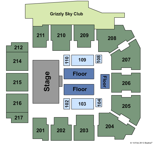 Adams Event Center Seating Chart