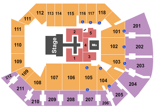 Addition Financial Arena Seating Chart: Chris Tomlin 1
