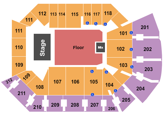 Addition Financial Arena Seating Chart: Endstage GA Floor