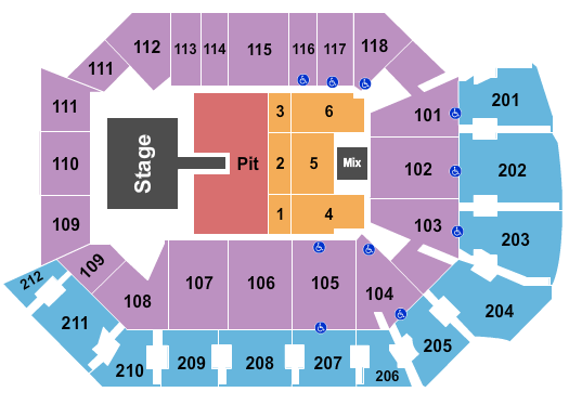 Addition Financial Arena Seating Chart: Endstage GA Pit 2