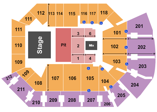 Addition Financial Arena Seating Chart: Endstage GA Pit