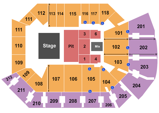 Addition Financial Arena Seating Chart: Endstage Pit