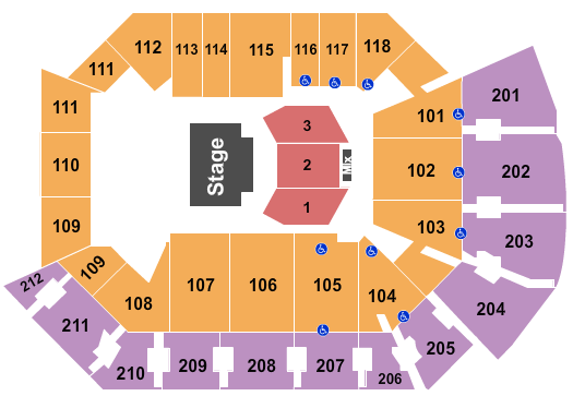 Addition Financial Arena Seating Chart: Half House 3