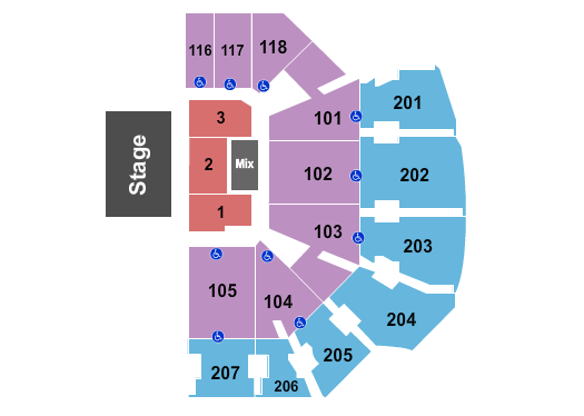Addition Financial Arena Seating Chart: Half House 2