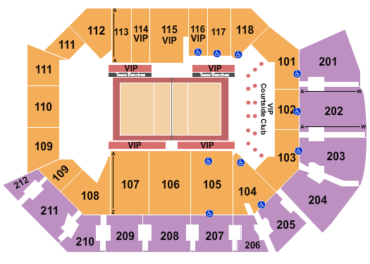 Addition Financial Arena Seating Chart: Volleyball - Valkyries