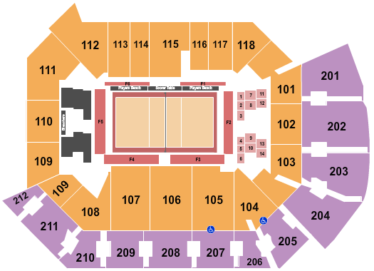 Addition Financial Arena Seating Chart: Volleyball