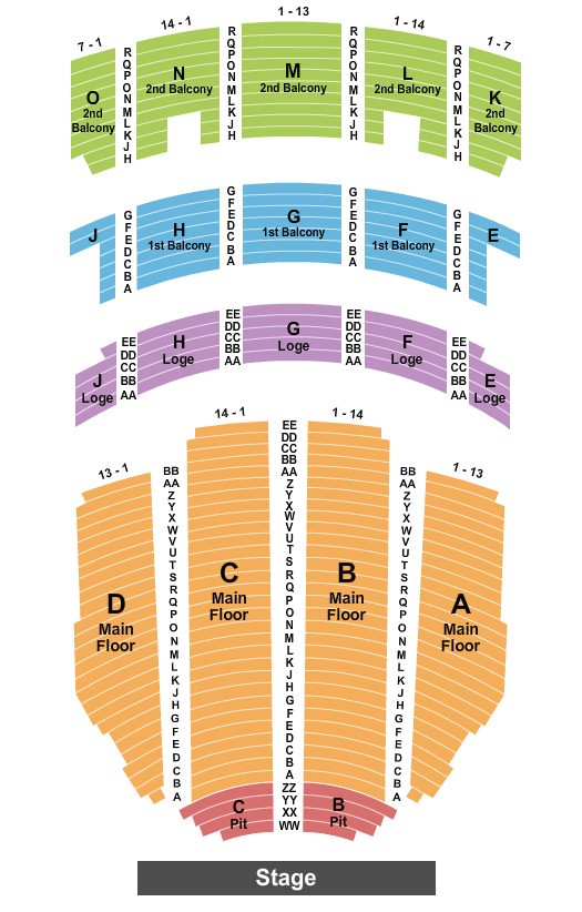 Adler Theatre Seating Chart: Endstage