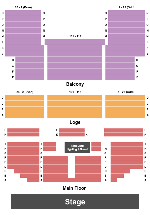 Admiral Theatre - Bremerton Seating Chart: Endstage 2
