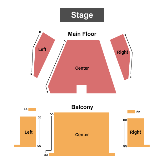 Aetos Center Seating Chart: End Stage