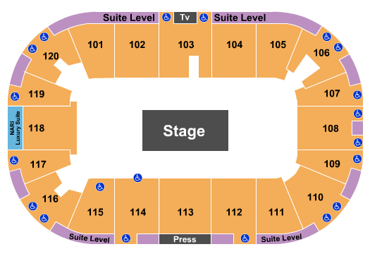 Agganis Arena Seating Chart: Center Stage 2023