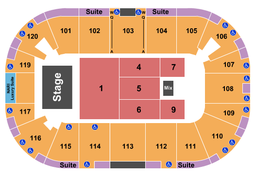 Agganis Arena Seating Chart: Endstage 1 & 4-7