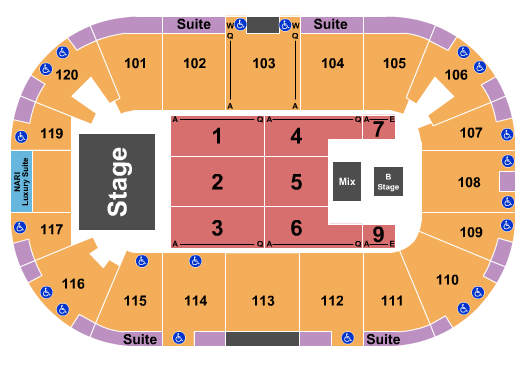 Agganis Arena Seating Chart: Endstage with B Stage
